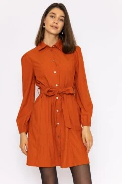 Cord Mini Dress In Rust -Moda Ulla Shop carraig donn cord mini dress in rust 830669