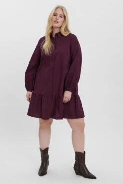 Vero Moda Curve Curve - Abby Dress In Burgundy -Moda Ulla Shop carraig donn curve abby dress in burgundy 171611