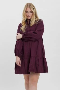 Vero Moda Curve Curve - Abby Dress In Burgundy
