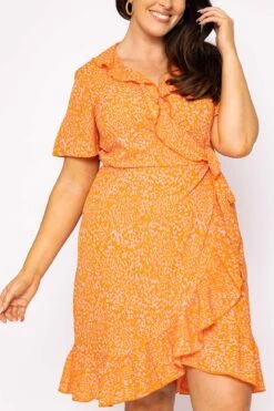 Vero Moda Curve Curve - Delilah Dress In Orange -Moda Ulla Shop carraig donn curve delilah dress in orange 216330
