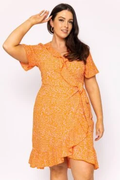 Moda Ulla Shop -Moda Ulla Shop carraig donn curve delilah dress in orange 687764