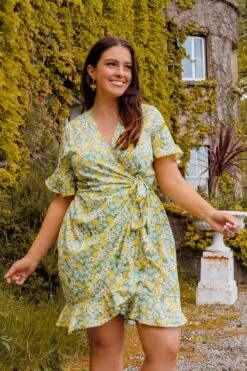 Moda Ulla Shop -Moda Ulla Shop carraig donn curve henna dress in green 448681