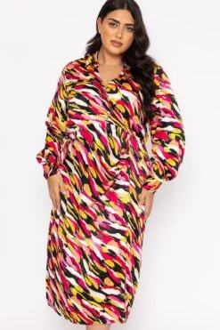 Vero Moda Curve Curve - Kleo Shirt Dress In Multi Print -Moda Ulla Shop carraig donn curve kleo shirt dress in multi print 471415