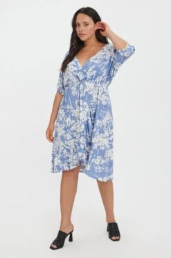 Moda Ulla Shop -Moda Ulla Shop carraig donn curve lexie dress in blue print 400290