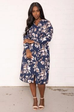 Vero Moda Curve Curve - Macy Shirt Dress In Navy -Moda Ulla Shop carraig donn curve macy shirt dress in navy 220065