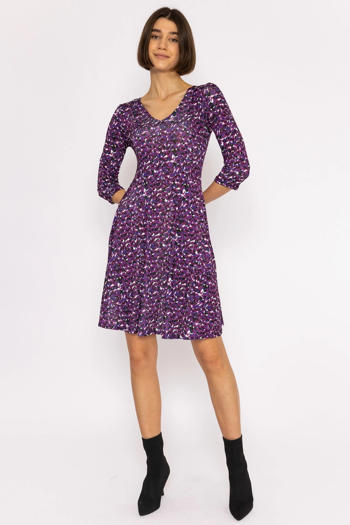 Deirdre Dress In Magenta Print 3 Deirdre Dress In Magenta Print