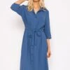 Blue Belted Shirt Dress 1 Blue Belted Shirt Dress -Moda Ulla Shop carraig donn denim blue belted shirt dress 636357