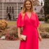 Fuchsia Angel Sleeve Dress -Moda Ulla Shop carraig donn fuchsia angel sleeve dress 837595