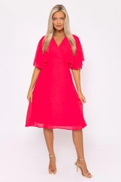 Fuchsia Angel Sleeve Dress -Moda Ulla Shop carraig donn fuchsia angel sleeve dress 922764