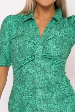 Green Floral Crinkle Dress -Moda Ulla Shop carraig donn green floral crinkle dress 414432