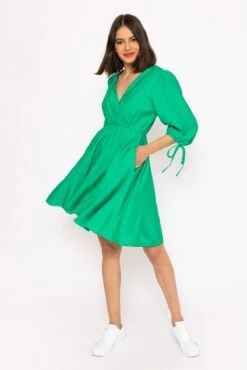 Isla Green Knee Length Dress -Moda Ulla Shop carraig donn green isla knee length dress 617788