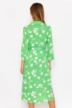 Green Printed Viscose Shirt Dress -Moda Ulla Shop carraig donn green printed viscose shirt dress 809676
