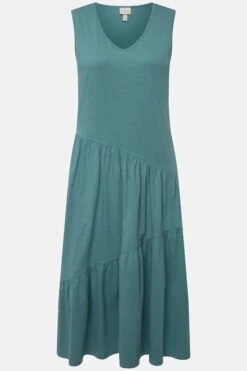 Ulla Popken Green Sleeveless Midi Dress -Moda Ulla Shop carraig donn green sleeveless midi dress 581635