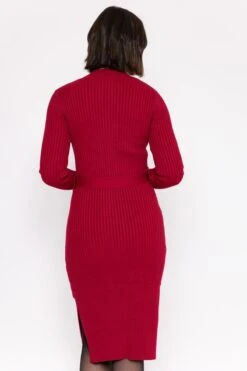 High Neck Knit Dress In Dark Red -Moda Ulla Shop carraig donn high neck knit dress in dark red 924589