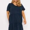 Ulla Popken Jersey Knee Length Dress In Navy 1 Ulla Popken Jersey Knee Length Dress In Navy -Moda Ulla Shop carraig donn jersey knee length dress in navy 482720