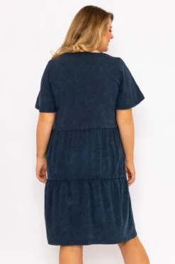 Ulla Popken Jersey Knee Length Dress In Navy -Moda Ulla Shop carraig donn jersey knee length dress in navy 574582