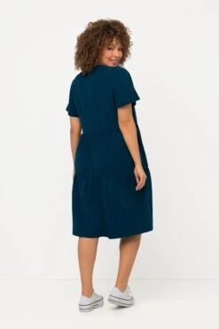 Ulla Popken Jersey Knee Length Dress In Navy -Moda Ulla Shop carraig donn jersey knee length dress in navy 880672