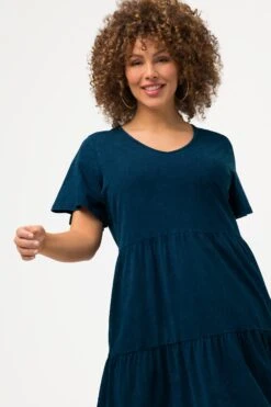 Ulla Popken Jersey Knee Length Dress In Navy -Moda Ulla Shop carraig donn jersey knee length dress in navy 971722