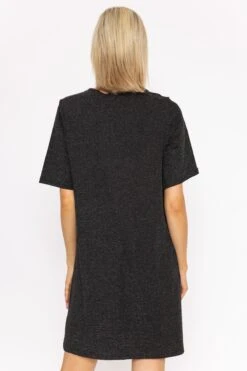 Vero Moda Kanva Oversized Tee Dress In Silver Lurex -Moda Ulla Shop carraig donn kanva oversized tee dress in silver lurex 392225