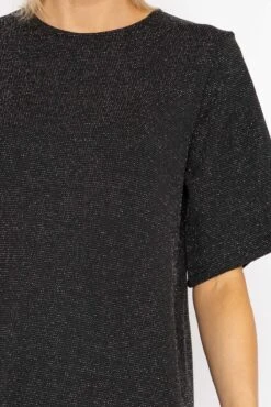 Vero Moda Kanva Oversized Tee Dress In Silver Lurex -Moda Ulla Shop carraig donn kanva oversized tee dress in silver lurex 438055