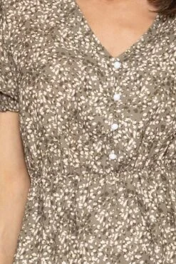 Kimberley Short Dress In Khaki Floral Print -Moda Ulla Shop carraig donn kimberley short dress in khaki floral print 670016