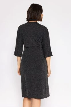 Lurex Wrap Dress In Black -Moda Ulla Shop carraig donn lurex wrap dress in black 464900