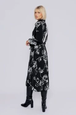 Midi Shirt Dress In Monochrome Print -Moda Ulla Shop carraig donn mini shirt dress in monochrome print 687687