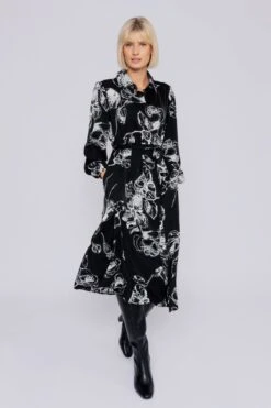 Midi Shirt Dress In Monochrome Print -Moda Ulla Shop carraig donn mini shirt dress in monochrome print 889503
