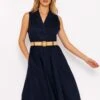 Navy Linen Sleeveless Shirt Dress -Moda Ulla Shop carraig donn navy linen sleeveless shirt dress 353623