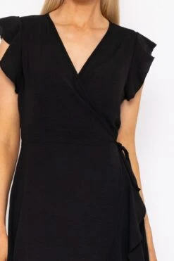 Nicole Midi Wrap Dress In Black 8 Nicole Midi Wrap Dress In Black -Moda Ulla Shop carraig donn nicole midi wrap dress in black 199670