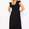 Nicole Midi Wrap Dress In Black -Moda Ulla Shop carraig donn nicole midi wrap dress in black 910274