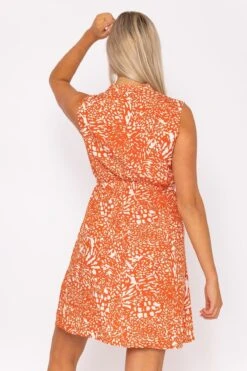 Zebra Print Viscose Mini Dress -Moda Ulla Shop carraig donn orange print viscose mini dress 259214