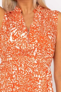 Zebra Print Viscose Mini Dress -Moda Ulla Shop carraig donn orange print viscose mini dress 344164