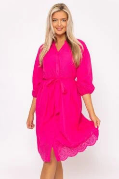 Pink Broderie Midi Dress -Moda Ulla Shop carraig donn pink broderie midi dress 163105