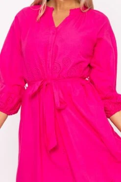 Pink Broderie Midi Dress -Moda Ulla Shop carraig donn pink broderie midi dress 539664