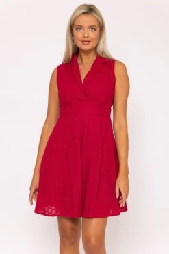 Pink Wrap Broderie Mini Dress -Moda Ulla Shop carraig donn pink wrap broderie mini dress 859054