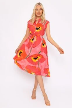 Poppy Floral Printed Midi Dress -Moda Ulla Shop carraig donn poppy floral printed midi dress 758043