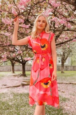 Poppy Floral Printed Midi Dress -Moda Ulla Shop carraig donn poppy floral printed midi dress 828550