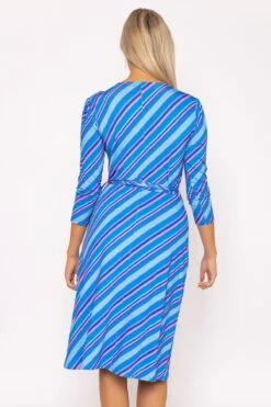 Printed Blue Jersey Dress -Moda Ulla Shop carraig donn printed blue jersey dress 594101