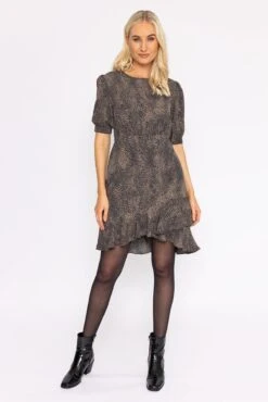 Ruffle Hem Dress In Leopard Print 9 Ruffle Hem Dress In Leopard Print -Moda Ulla Shop carraig donn ruffle hem dress in leopard print 267993