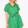 Satin Jacquard Dress In Green -Moda Ulla Shop carraig donn satin jacquard dress in green 419409