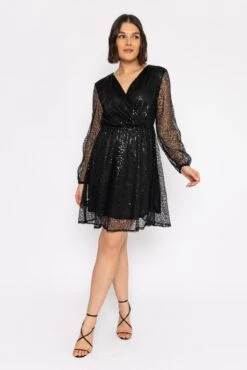 Sequin Dress In Black -Moda Ulla Shop carraig donn sequin dress in black 744767