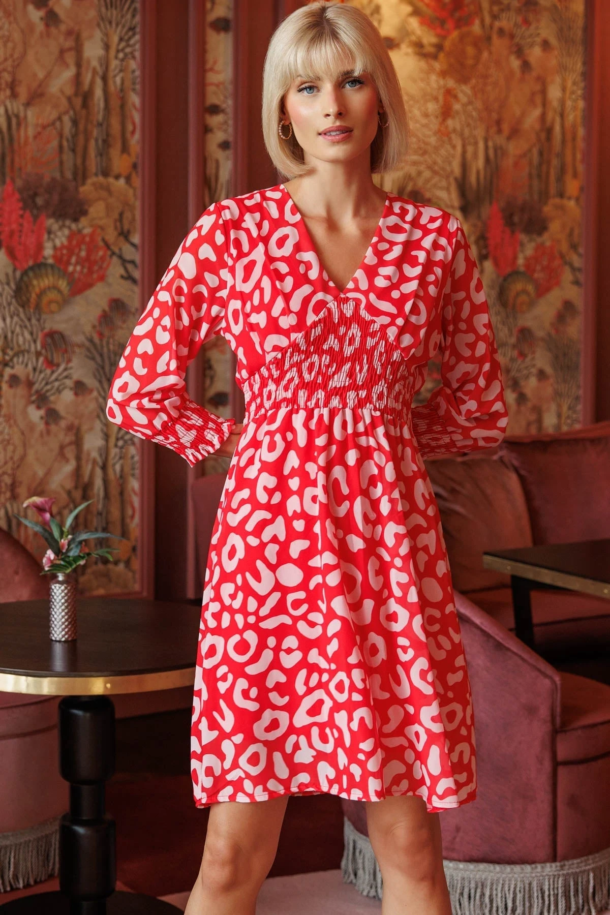 Sienna Red Knee Length Dress 5 Sienna Red Knee Length Dress - Image 3