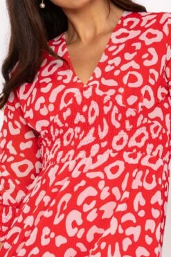 Sienna Red Knee Length Dress 18 Sienna Red Knee Length Dress -Moda Ulla Shop carraig donn sienna red knee length dress 462712