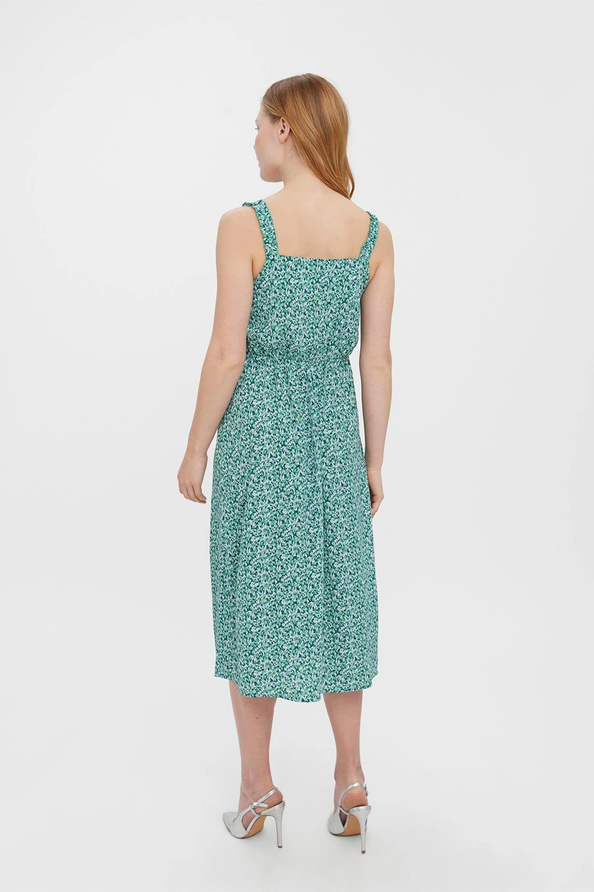 Vero Moda Sleeveless Dress In Green Print 6 Vero Moda Sleeveless Dress In Green Print - Image 4