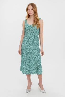 Vero Moda Sleeveless Dress In Green Print