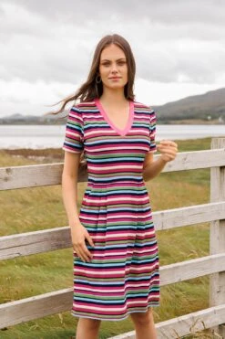 Stripe Jersey Dress In Multi