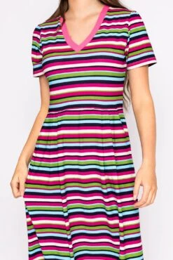 Stripe Jersey Dress In Multi -Moda Ulla Shop carraig donn stripe jersey dress in multi 720782