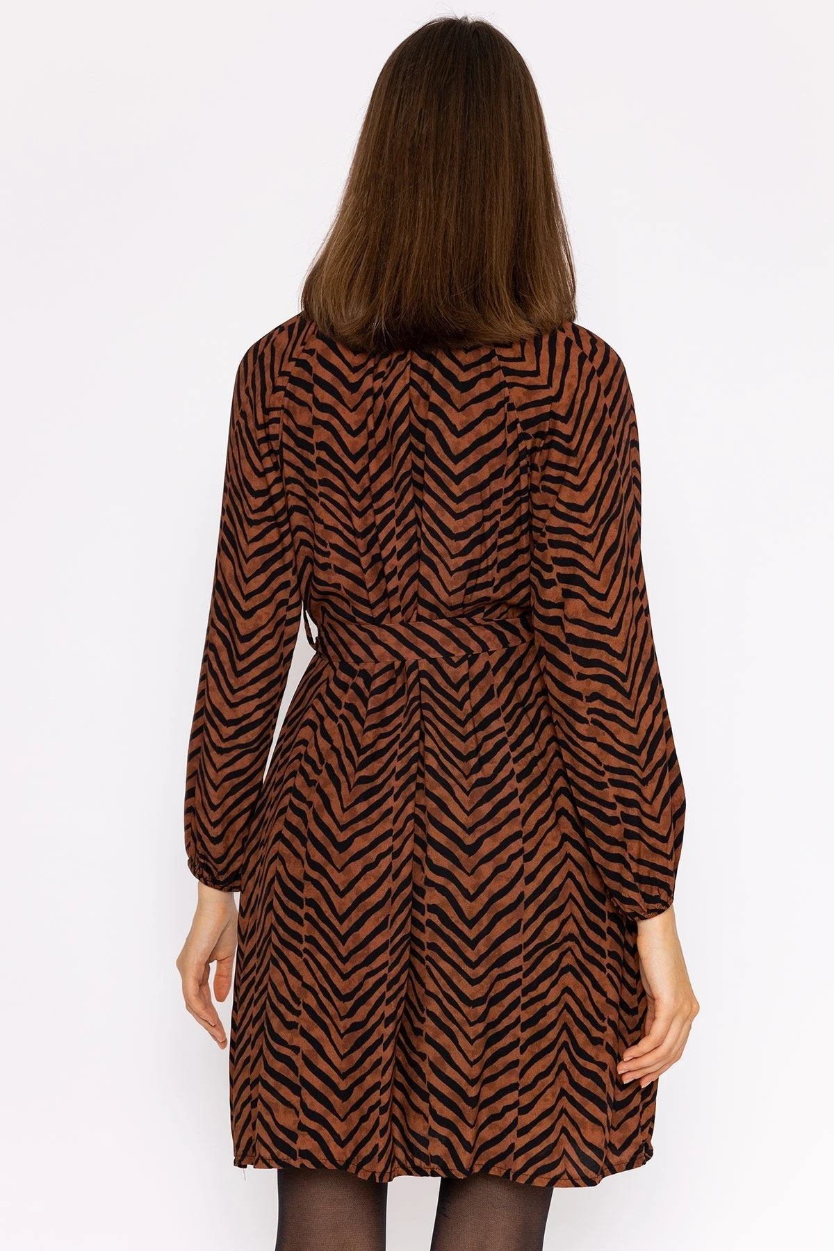 Viscose Dress In Brown Animal Print 6 Viscose Dress In Brown Animal Print - Image 4