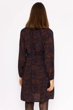 Viscose Dress In Navy Animal Print -Moda Ulla Shop carraig donn viscose dress in navy animal print 277458